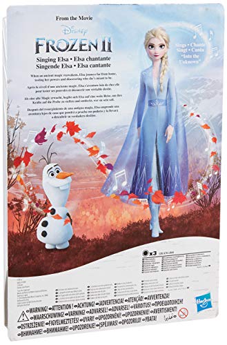 Disney Frozen - Muñeca de Elsa Cantante con música con Vestido Azul Inspirado en Disney Frozen 2, Juguete para niños de 3 años y más