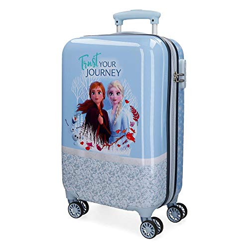 Disney Maleta de Cabina Frozen Spirits of Nature Rígida, 55 cm, Azul