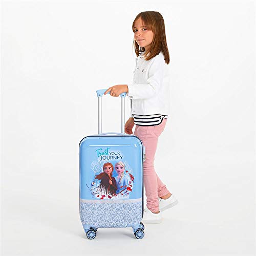 Disney Maleta de Cabina Frozen Spirits of Nature Rígida, 55 cm, Azul