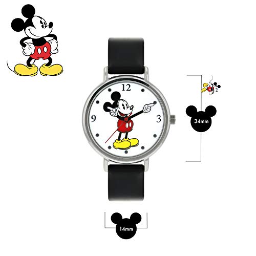 Disney Reloj Análogo clásico para Unisex de Cuarzo con Correa en Cuero MK1315