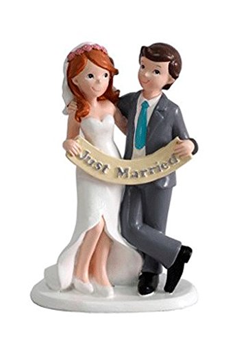 DISOK - Figura Pastel Just Married Recién Casados Figuras para el Pastel, Tartas Nupcial de Bodas Casados, Comprar Online Bodas Outlet