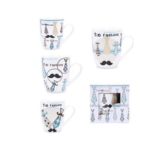 DISOK - Taza Hombre Mostacho & Corbata - Tazas Originales para Bodas Hombres (Precio Unitario) - Detalles de Bodas, Bautizos, Comuniones Hombres Invitados