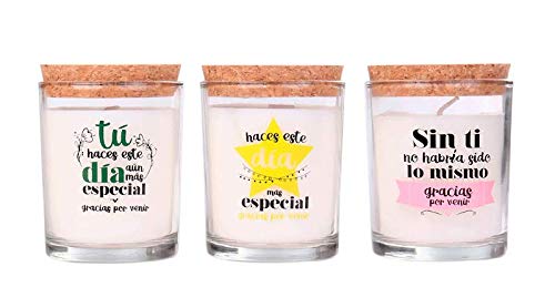 DISOK Vela Frases Gracias por Venir - Velas, velitas para Detalles, Regalos y Recuerdos para Bodas, Bautizos, Comuniones y Cumpleaños (Precio Unitario)