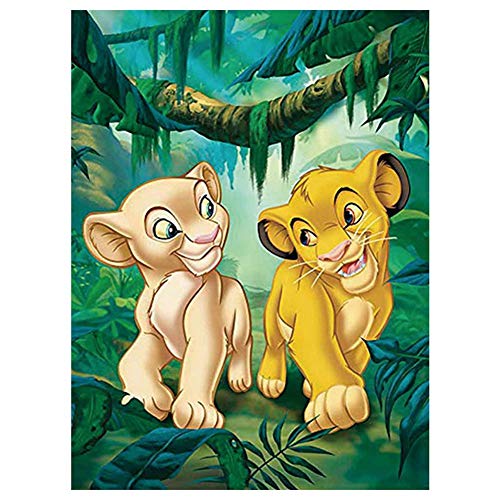 DIY 5D Diamante Pintura por Número KitCartoon Comic Lion King Pequeño Leónadultos/niños Bricolaje Diamond Painting Full Cristal Rhinestone Bordado de Punto Cruz Artes Pared 25x30cm