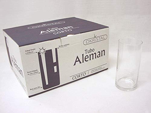 Dkristal Aleman Corto Vaso para Combinados, 0.2 L, Cristal, Transparente, 5x5x11 cm, 12 Unidades