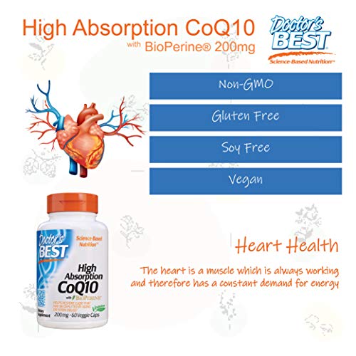 Doctors Best High Absorption CoQ10 (200mg, 60 Vegetarian Capsules)