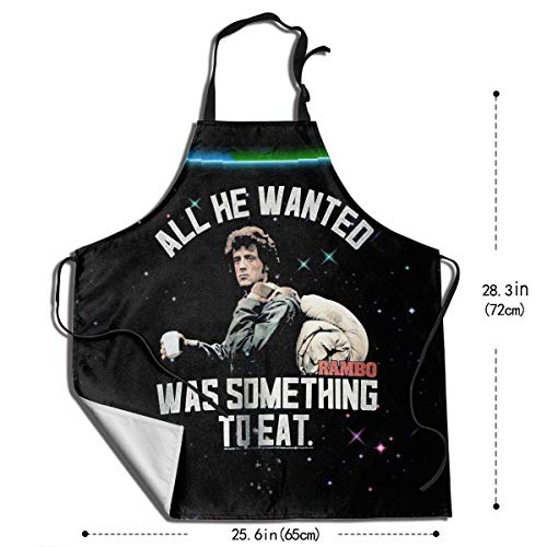 DODOD Delantal John J. Rambo Something to Eat Women's Adjustable Bib Men Waterproof Cooking Home Kitchen Apron