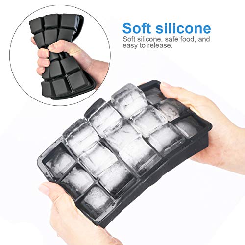 Dokpav 2PCS 3.3 * 3.3cm- Bandeja de Cubitos de Hielo con Tapa, Bandeja del Cubo de Hielo, Bandejas para Hielo Silicona, Moldes de Silicona para Hielo, Bandeja de Hielo, Molde para Hielos, sin BPA