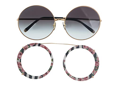 Dolce & Gabbana 0DG2198 Gafas de sol, Pink Gold/Black Print Rose, 63 para Mujer