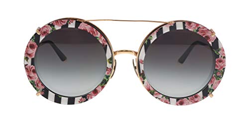 Dolce & Gabbana 0DG2198 Gafas de sol, Pink Gold/Black Print Rose, 63 para Mujer