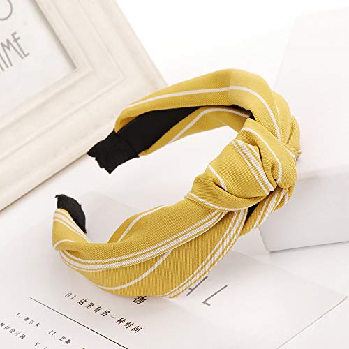 Dorical Mujeres Moda Hairband Arco Nudo Ancho Lado Cabello Cabeza Aro Simple Banda De Color Sólido Dulce Niñas Diadema De Pelo