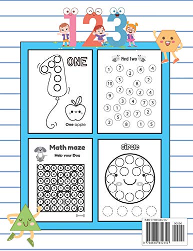 Dot Markers Activity Book  Numbers and Shapes: A Dot and Learn Counting 123 Numbers & Shapes (square, star, Circle, Hexagon, Pentagon) Activity book ... markers coloring book | Do a dot page a day