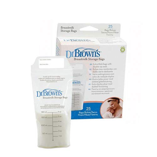 Dr Brown's - Bolsas de leche materna (pack con 25 bolsas)