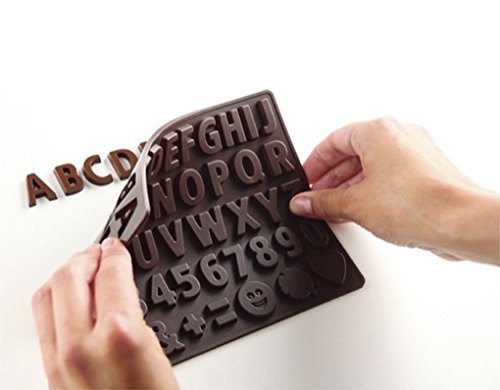 Dr. Oetker "para postres Letras y números Chocolate Molde, Silicona, marrón, 18 x 13,5 cm