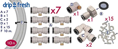 Drip & Fresh C5115N - Kit de Nebulización para Climatizar tu Patio o Terraza - 8 Puntos de Frescor, 10 m de Largo