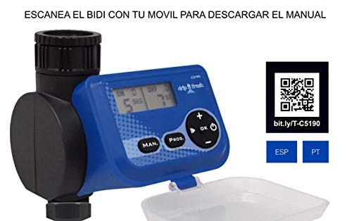 Drip&Fresh C5190 - Programador digital de nebulización por segundos. Especialmente para sistemas de nebulización. Apertura y cierre por membrana para mayor duración de las pilas. De 3 a 99 segundos.