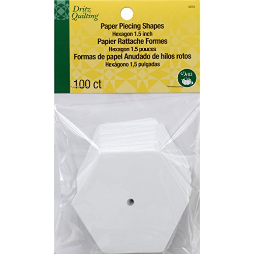 Dritz Quilting Papel sobrecostura Hexagon-1.5-Inch 100/Pkg