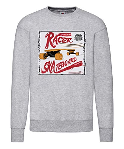 Druckerlebnis24 - Sudadera para hombre y hombre, diseño de monopatín gris XXXL