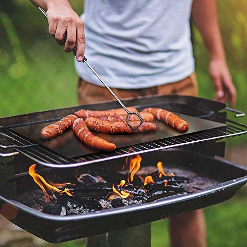 DSACXZ Parrilla Mat 5 Piezas Antiadherente Reutilizable Y Bicarbonato De Malla For De Interior Al Aire Libre Barbacoa De Gas Trabaja En Hojas De Parrilla De Carbón Eléctricos 40x33CM