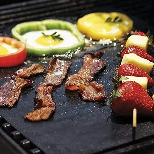 DSACXZ Parrilla Mat 5 Piezas Antiadherente Reutilizable Y Bicarbonato De Malla For De Interior Al Aire Libre Barbacoa De Gas Trabaja En Hojas De Parrilla De Carbón Eléctricos 40x33CM