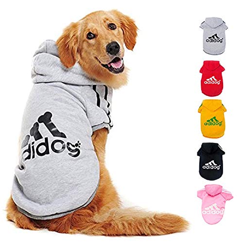 Ducomi Adidog - Sudadera con Capucha para Perros en Algodón Suave - Costuras Resistentes - Disponibles de XS a 8XL - Se envía Desde España (7XL, Gris)