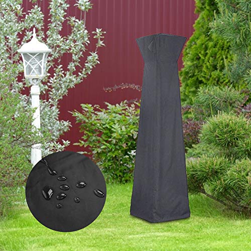 Duokon - Cubierta Protectora contra la Intemperie para radiadores de terraza con Forma piramidal (Tejido Oxford Transpirable, 81,5 x 225 cm), Color Negro