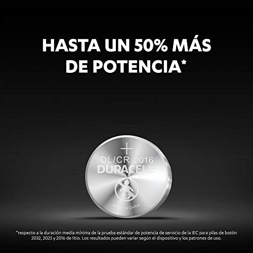 Duracell Pilas de botón de litio 2016 de 3 V, paquete de 2, con Tecnología Baby Secure, para uso en llaves con sensor magnético, básculas, elementos vestibles, dispositivos médicos DL2016/CR2016