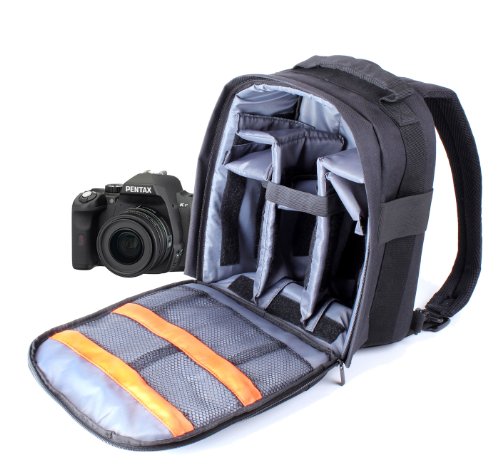 DURAGADGET Mochila De Nylon con Compartimentos para Cámara Pentax K10D / K10D Grans Prix / K100 / K100D / K100D Super / K110D + Funda Impermeable Fotografiar Bajo La Lluvia!