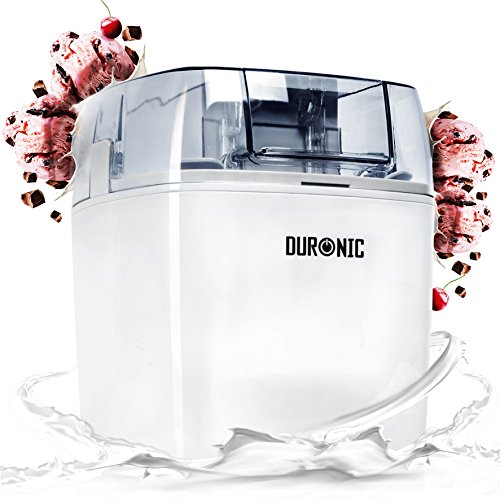 Duronic IM540 Heladera de 1.5 l para hacer Helados, Sorbete y Yogur Helado Caseros en 15-30 Minutos – Incluye Libro de Recetas