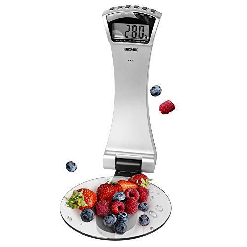 Duronic KS4000 Báscula Cocina Digital de Cristal Balanza Peso Ingredientes Montaje Pared y Plato de Cristal 3 kg / 6,7 lbs