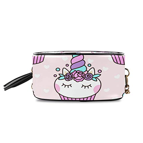 DXG1 Unicorn Cupcake - Bolso bandolera para mujer con borla, color rosa