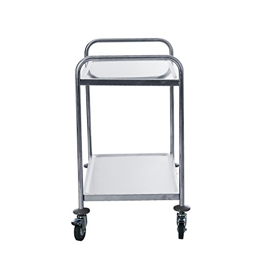 DXP Carrito de servicio Carrito cocina/Camarera con 2/3 bandejas 100% acero inoxidable (con 2 bandejas)