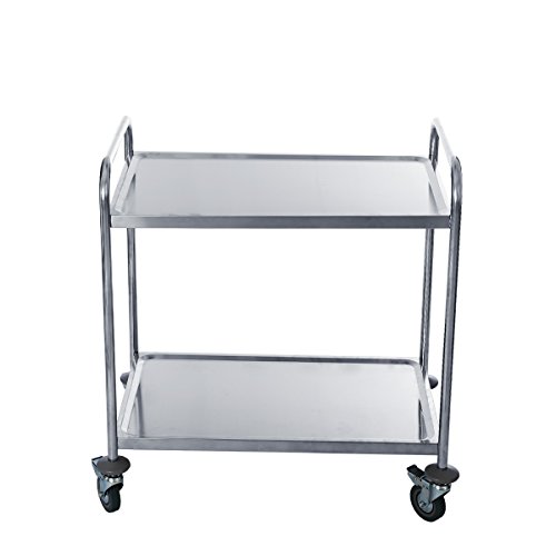 DXP Carrito de servicio Carrito cocina/Camarera con 2/3 bandejas 100% acero inoxidable (con 2 bandejas)