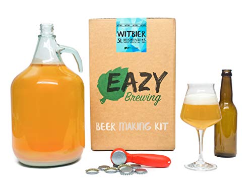 Eazy Brewing®Kit de elaboración de cerveza de 5 litros - Cerveza blanca belga - Witbier - Caja de regalo para preparar su propia cerveza artesanal – Instrucciones en Español