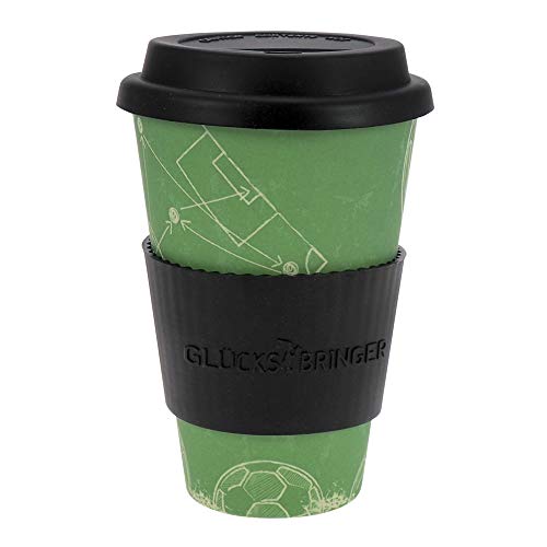 ebos Taza Amuleto de café para Llevar Hecha de bambú | Taza de café, Taza para Beber | Reutilizables, Materiales Naturales| Seguro para Alimentos, Apto para lavavajillas (Teamplayer)