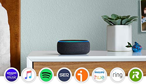 Echo Dot (3.ª generación) - Altavoz inteligente con Alexa, tela de color antracita