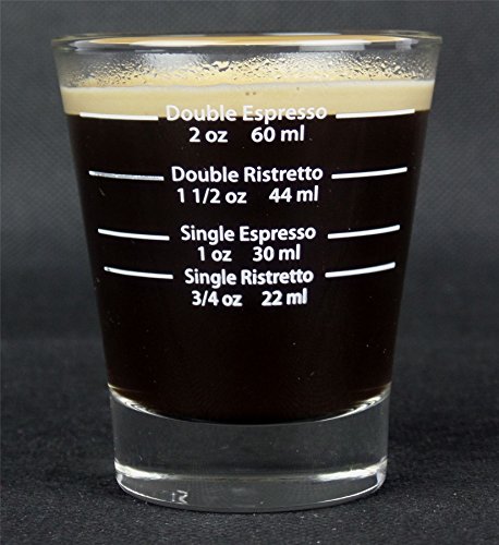 EDESIA ESPRESS - Vaso medidor para café expreso - Marcas en blanco - 85 ml