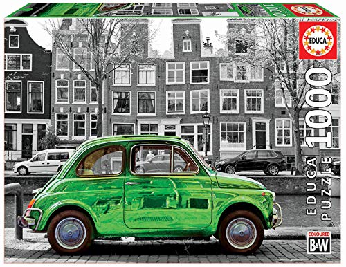 Educa Borras - Serie Coloured B&W, Puzzle 1.000 piezas Coche en Ámsterdam (18000)