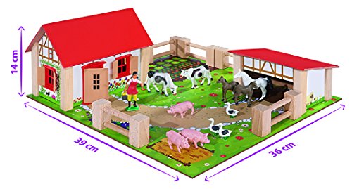 Eichhorn - Set de juego Little Farm, 21 piezas (100004304), 39x36 cm