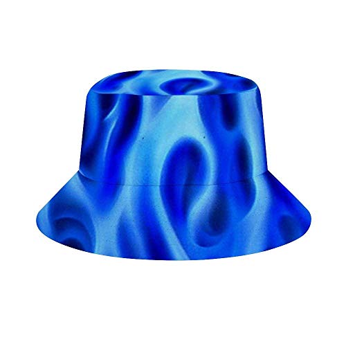 EINST Sombrero de sol estilo cubeta de hombres mujeres plegable pescador sombrero de playa protección solar hermoso pavo real plumas verde, Hombre, color Fuego de llama azul, tamaño talla única