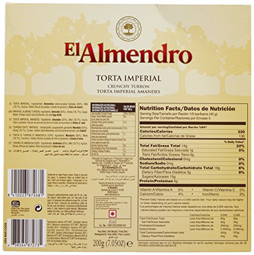 El Almendro - Torta Imperial (Turrón Duro de Almendra), 200 gr