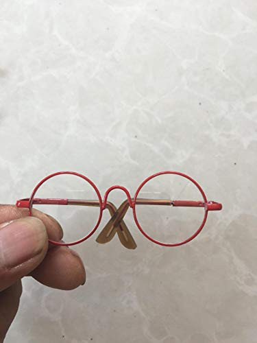 El Nuevo Huafeng pequeños muñecos Lentes muñeca del salón Gafas/Salidas de los vidrios de la muñeca muñeca muñecas de fábrica Gafas de Vasos, Copas de muñecas, muñecas de Tela Gafas (Size : Red)