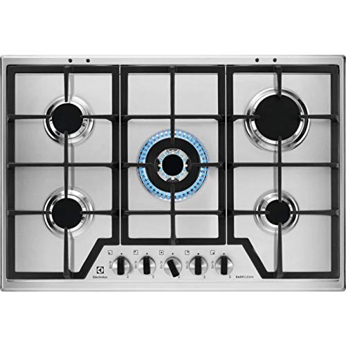 Electrolux KGS7536XX hobs Blanco Integrado Encimera de gas - Placa (Blanco, Integrado, Encimera de gas, Acero inoxidable, 1000 W, Alrededor)