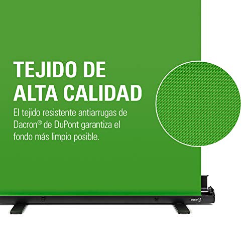 Elgato Green Screen - Panel Chromakey Plegable para Eliminación del Fondo con Marco Autodesplegable, Tejido Verde Chroma Antiarrugas, Estuche Rígido de Aluminio, Colapsable (148 x 180 cm)