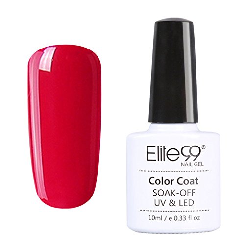 Elite99 Uñas de Gel Serie de Color Rojo Vino 4 pcs Esmalte Semipermanente Shellac Laca Soak Off Top Coat Base Coat UV LED Manicura Arte 10ml