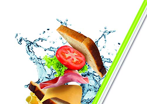 Emsa Clip&Go Snack - Recipiente hermético de plástico con 2 compartimentos y bandeja independiente para comer, totalmente hermético y libre de BPA, rectangular, 1L