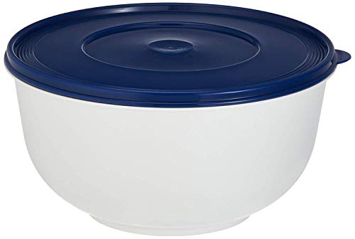 Emsa Superline Tazón para Dejar Levar Masa con Tapa, Polietileno/Polipropileno, Blanco/Azul, 5 L,1 Unidad