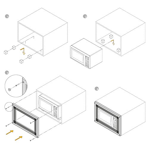 Emuca 8934715 Marco para encastrar microondas en mueble de 60cm en plástico blanco