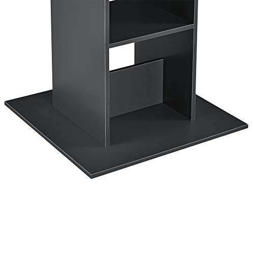 [en.casa] Mesa de Bar Mesa Bistro Elegante 70 x 70 x 110 cm Mesa Alta Cocina Barra integrada para Bebidas con 3 Estantes Gris Oscuro y Color Madera