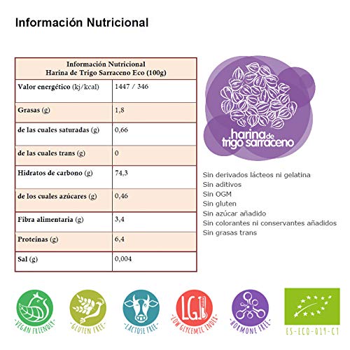 Energy Feelings Harina de Trigo Sarraceno Eco - 1 Kg